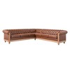 Large 104'' Retro Style PU Leather Corner Sectional Sofa with Tufted Backrest and Solid Birch Legs - 3 of 4