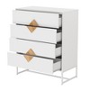 Sevobal Utility Storage Cabinets, Closed Cabinet with Doors and Internal Shelves for Living Room Hallway, White, 31.77"*15.74"*36.22" - 3 of 4