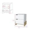 NicBex 17 inch Wide Nightstand with 2 Drawers,Wooden Side Table with Sturdy Base,Modern Bedside Table for Bedroom,Living Room - 3 of 4