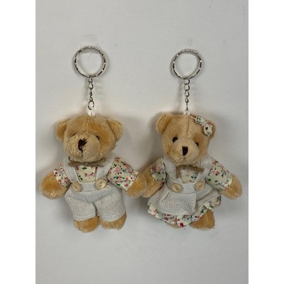 Wrapables Country Floral Plush Stuffed Animal Doll Keychain Bag Charm (Set of 2)