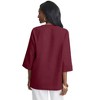 Jessica London Women's Plus Size Linen V-Neck Embroidered Tunic - 3 of 4