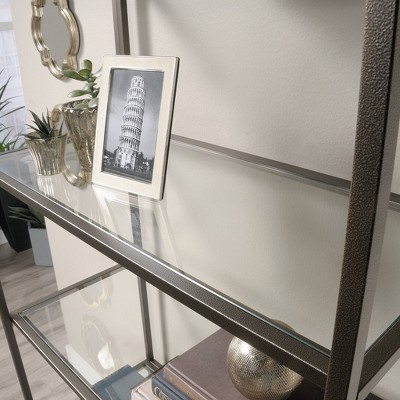 Elegant Bronze Metal & Glass 70" Luxe Display Bookcase