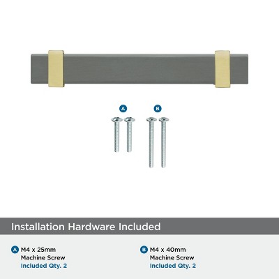 Overton Brushed Gold and Black Chrome Cabinet Bar Pull
