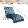 MOONMISS Velvet Chaise Lounge Indoor,Button-Tufted Upholstered Chaise Lounge Chair with Pillow for Bedroom Living Room Office - 2 of 4