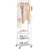 MOEPISY Heavy Duty Clothing Rack with Wheels,Modern Garment Rack with 3 Metal Shelves - 3 of 4