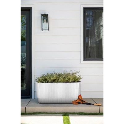 Demi 30" White Concrete-Composite Long Planter