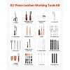 VEVOR Leather Working Tools Kit, 92 PCS Leather Craft Tools with Portable Leather Storage Bag, Engraving Punching Sewing Stamping Sanding Tools,Brown - 3 of 4
