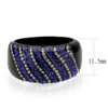 Slickblue Stylish Black Stainless Steel Ring - Blue & Clear CZ, Sizes 5-10, Bold and Modern Design - 2 of 4