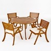 Christopher Knight Home Downgate Outdoor Acacia Wood 5 Piece Dining Set with Cushions - 2 of 4