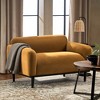 Contemporary 2-Seater Loveseat, Boucle or Velvet Upholstery, Birch Wood Legs for Living Room - 3 of 4