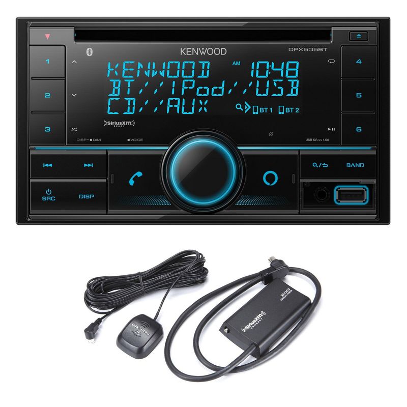 Kenwood DPX505BT Bluetooth USB Double DIN CD receiver with a Sirius XM SXV300v1 Connect Vehicle Tuner Kit for Satellite Radio, 1 of 6