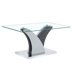 NicBex 39.4 Inch Rectangle Coffee Table with Tempered Glass Tabletop,Modern Center Table for Living Room - 1 of 4