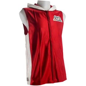 Rival Boxing Dazzle Traditional Sleeveless Ring Jacket with Hood - Red/White - 1 of 1