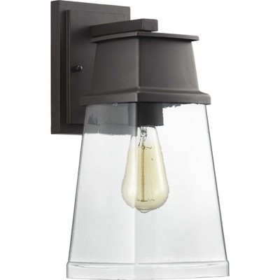 Greene Ridge Black Steel Medium Wall Lantern with Clear Shade