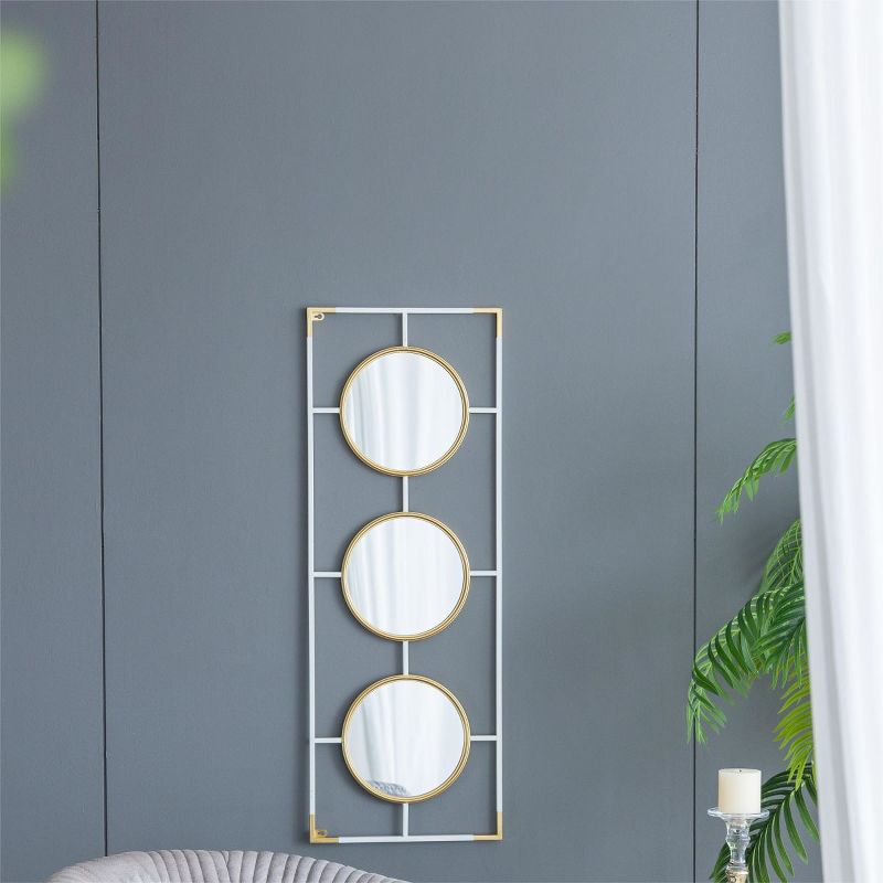 15.5"x43.5" Eclectic Styling Metal Beaded Wall Mirror with Contemporary Design for Bedroom,Liveroom & Entryway-The Pop Home, 2 of 9