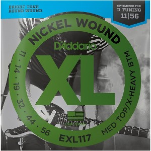 D'Addario EXL117 Medium Top/Extra-Heavy Bottom, Nickel-Wound Electric Guitar Strings - 1 of 4