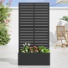 59" H×29"W Dovelina Black Metal Planter Box with Trellis Privacy Screen for Patio - 2 of 4