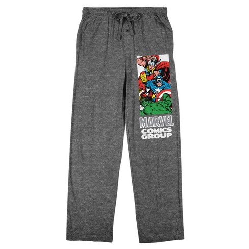 Marvel Comics Presents Superheroes Men's Heather Gray Sleep Pajama Pants - image 1 of 3