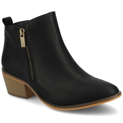 Journee Collection Womens Rebel Outside Zip Stacked Heel Booties - image 1 of 4