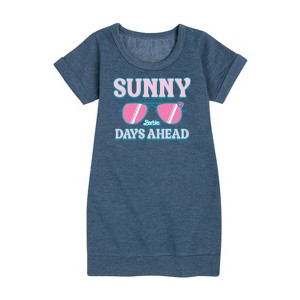 - Barbie - Sunny Days Ahead Graphic Short Sleeve Fleece Dress - 1 of 3