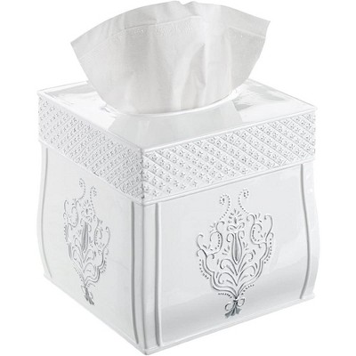 Creative Scents Vintage White Square Tissue Holder