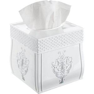 Creative Scents Vintage White Square Tissue Holder - 1 of 4