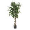 PAGED Artificial Ficus Trees with Pot, Artificial Tree with Natural Wood Trunk, Indoor Outdoor Fake Plant, Home and Office Decoration for Foyer, Porch - 4 of 4