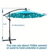 Sapphtopaz 10Ft Outdoor Umbrella Waterproof Sun Shades Cantilever Umbrellas with Crank and Cross Base for Garden, Pool, Backyard, Patio - 3 of 4