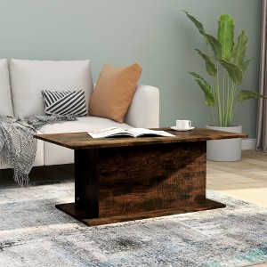 vidaXL Coffee Table Smoked Oak 40.2"x21.9"x15.7" Engineered Wood - 1 of 4