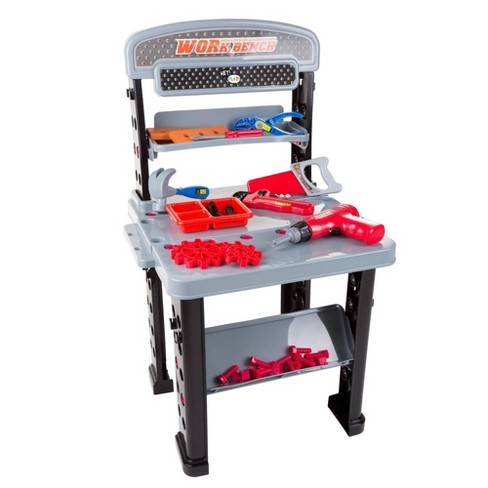 Pretend Play 75 piece Tool Set Adjustable Workbench By Hey Play