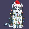 Women's Design By Humans Siberian Husky Santa Christmas Tree Lights Xmas Gifts Boys T-Shi By NekoShop Racerback Tank Top - 2 of 3