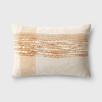 Woven Plaid Lumbar Throw Pillow Cream/Brown - Threshold™