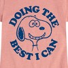 Girls' - Peanuts - Snoopy Doing The Best I Can Fitted Short Sleeve Graphic T-Shirt - 2 of 4