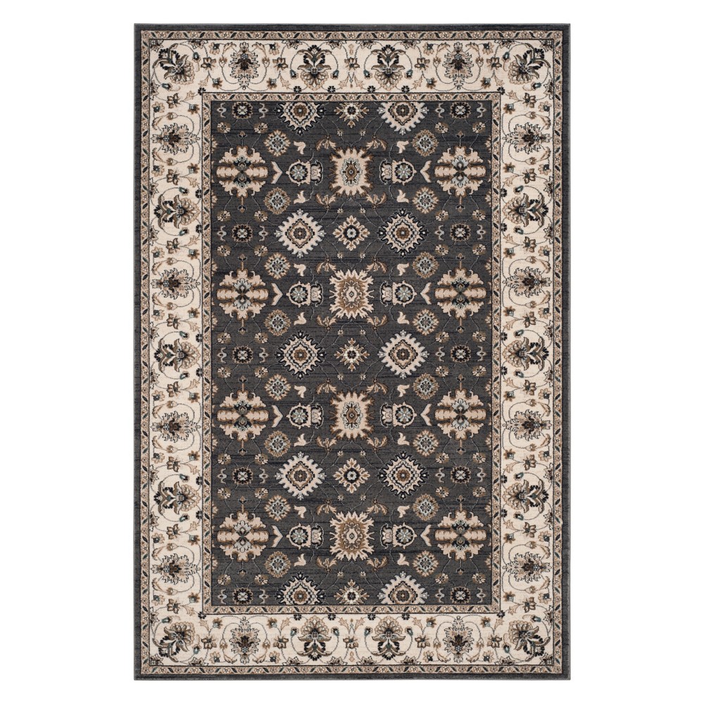 6'x9' Stefanie Floral Accent Rug Gray/Cream - Safavieh