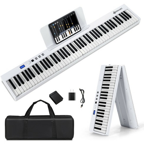 Costway 88-key Folding Electric Piano Keyboard Semi Weighted Full Size Midi  Toy : Target
