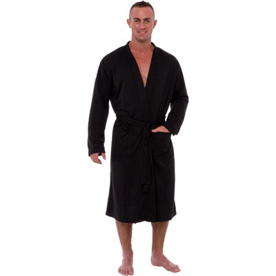 Ross Michaels - Men's Soft Jersey Knit Bathrobe - 3x Large, Black : Target