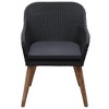 vidaXL Outdoor Patio Chairs Set with Cushions, Poly Rattan Furniture, Lightweight, Water-Resistant, 2 Pieces, Black - 3 of 4