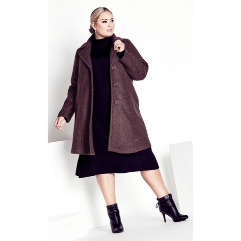 Women's Plus Size Boucle Coat - Purple | Manon Baptiste : Target