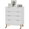 HOMCOM Fluted Dresser for Bedroom with 4 Drawers, Chest of Drawers with Gold Finger Pulls and 4 Wood Legs - 4 of 4