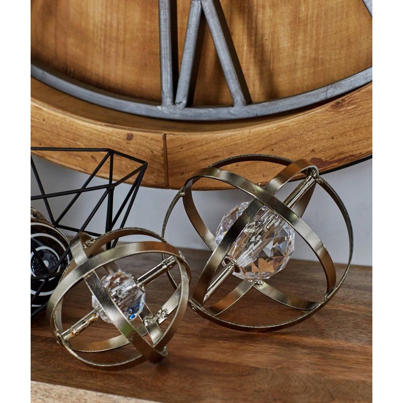 Set of 3 Modern Spherical Iron orbs Figurines Silver - Olivia &#38; May, 3 of 6