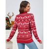 Clearlove Women's Ugly Christmas Sweater Mock Turtleneck Quarter Zip Pullover Long Sleeve Knit Pullover Top - 4 of 4