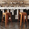 Flash Furniture Kai Commercial Grade 30" High Backless Metal Indoor-Outdoor Bar Height Stool with Poly Resin Wood Seat - 4 of 4