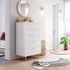 White 5 Drawer Dresser for Bedroom, 48¡± Tall Dresser Organizer, Wood Dresser with Metal Legs - 2 of 4