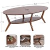Kate and Laurel Nylah Oval Coffee Table, 48x26x18, Walnut Brown - 2 of 4