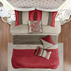 7pc Salem Pleated Colorblock Comforter Set