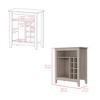 Vynxaria Castle Bar Cabinet - Modern Style, Light Gray Finish, 37.12" Height, Six Wine Cubbies - 3 of 4