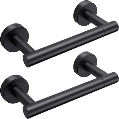 Attop Matte Black Toilet Paper Holder - Black Wall-Mounted Toilet Paper Holder (Pack of 2)