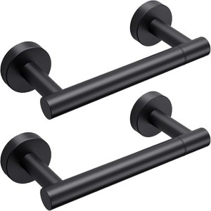 Attop Matte Black Toilet Paper Holder - Black Wall-Mounted Toilet Paper Holder (Pack of 2) - 1 of 4