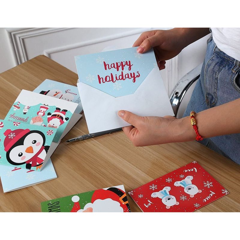Juvale 48 Pack Christmas Greeting Cards with Envelopes, 6 Holiday Character Designs, 4x6 Inches, 4 of 7