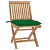 vidaXL Patio Chairs 2 pcs with Green Cushions Solid Teak Wood - 2 of 4